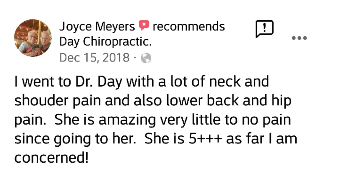Chiropractic Ames IA Testimonials Joyce Meyers